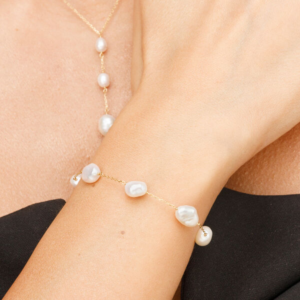 Armkette Barock Pearls, 14 Karat Weigold Bild 2