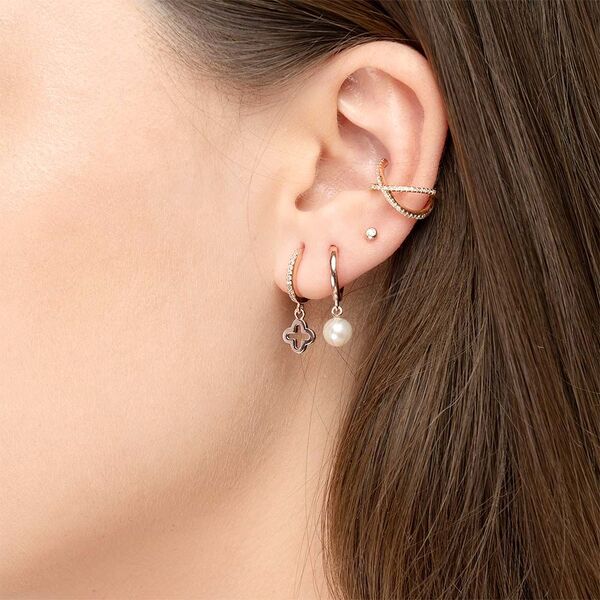 Earcuff Cross CZ, 18 K Rosegold vergoldet Bild 4