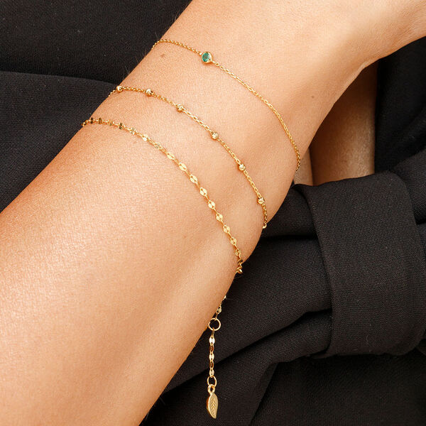 Armkette Smaragd, 14 Karat Gelbgold Bild 3