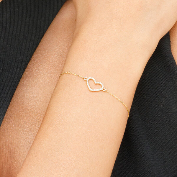 Armkette Heart mit Diamanten, 18 Karat Gelbgold Bild 2