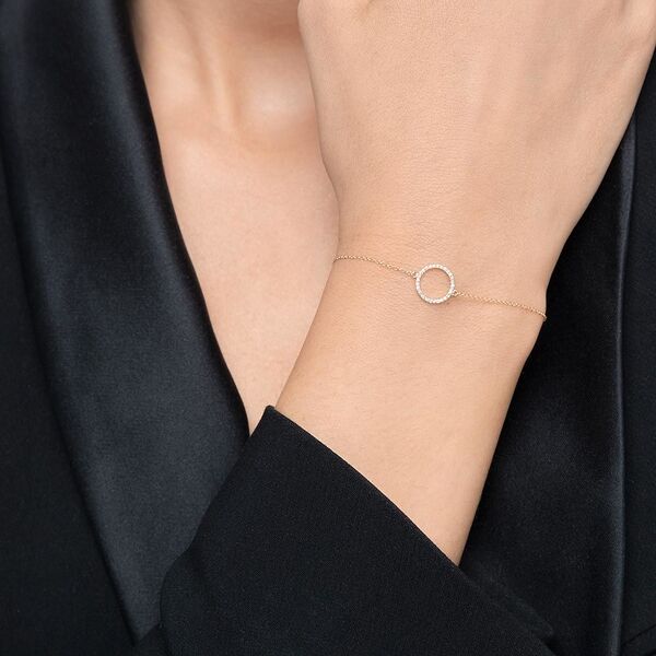 Armkette Circle mit Diamanten, 18 Karat Gelbgold Bild 2
