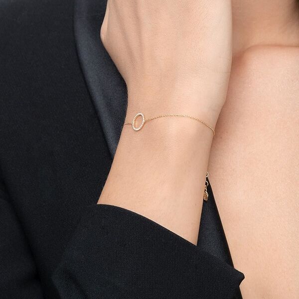 Armkette Circle mit Diamanten, 18 Karat Gelbgold Bild 3
