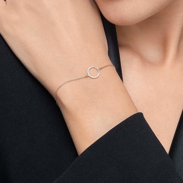 Armkette Circle mit Diamanten, 18 Karat Rosegold Bild 2