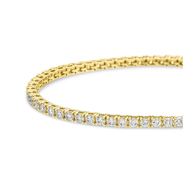Tennisarmband mit Diamanten, 18 Karat Gelbgold, 3.42ct, 17.0cm Bild 5