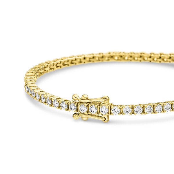 Tennisarmband mit Diamanten, 18 Karat Gelbgold, 3.42ct, 17.0cm 
