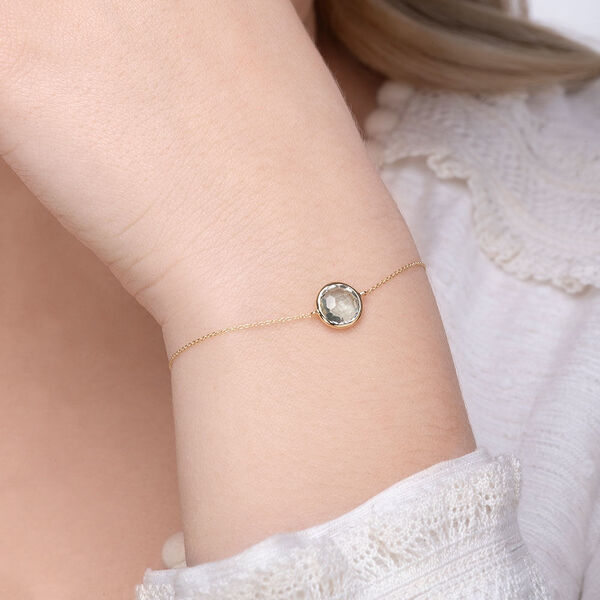 Armkette Green Amethyst, 14 Karat Gelbgold Bild 2