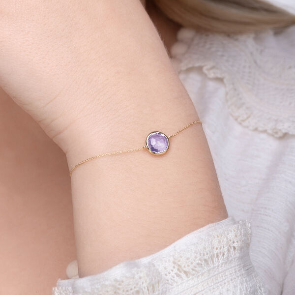 Armkette Amethyst, 14 Karat Gelbgold Bild 2