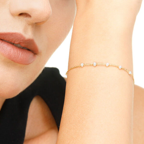 Armkette White Pearls, 14 Karat Weigold Bild 3