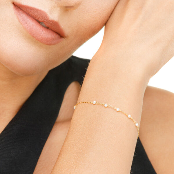 Armkette White Pearls, 14 Karat Weigold Bild 5
