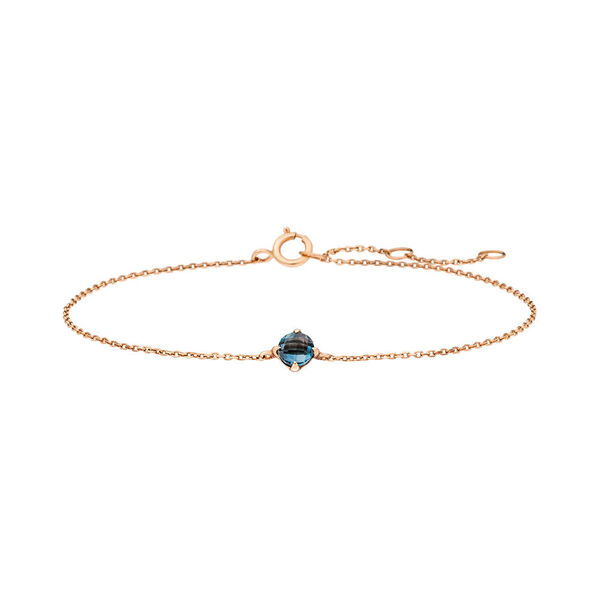 Armkette Cabochon, Blue Topaz, 14 K Rosegold Bild 2