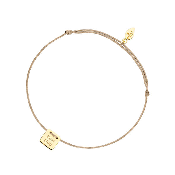 Herren Armband BEST DAD, 14 Karat Gelbgold, Beige Bild 4