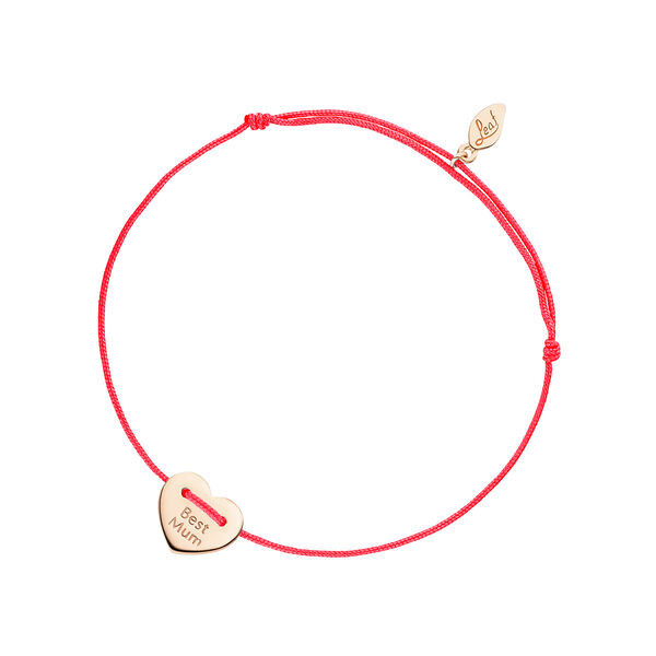 Freundschaftsarmband BEST MUM, 14 Karat Rosegold, Koralle Bild 3