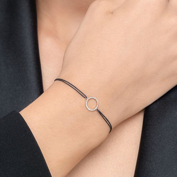Freundschaftsarmband Circle mit Diamanten, 18 Karat Rosegold Bild 2