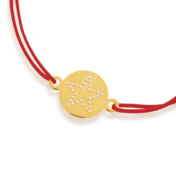 Freundschaftsarmband Disc STAR, 14 Karat Gelbgold Bild 3