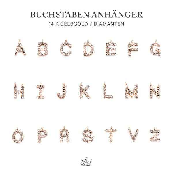 Freundschaftsarmband mit Letter Charm, 14 Karat Rosegold mit Diamanten Bild 4