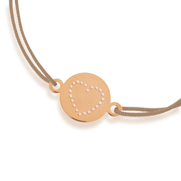 Freundschaftsarmband Disc HEART, 14 Karat Rosegold Bild 3