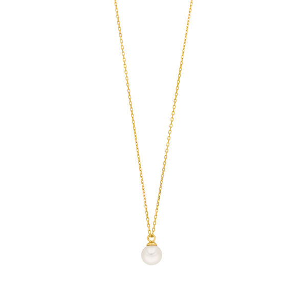 Halskette Single Pearl, 14 Karat Gelbgold Bild 4