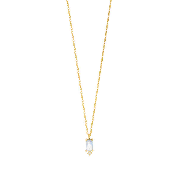 Halskette Mondstein SQUARE, 14 Karat Gelbgold Bild 4