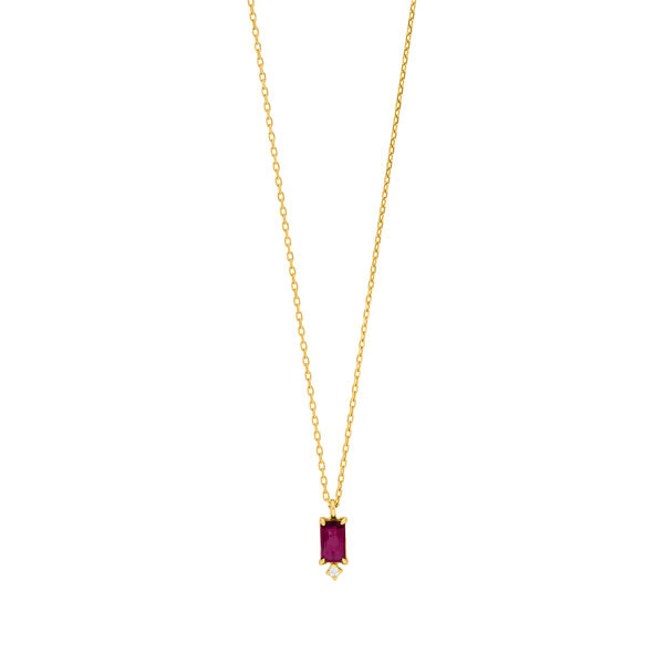 Halskette Rhodolith SQUARE, 14 Karat Gelbgold Bild 4
