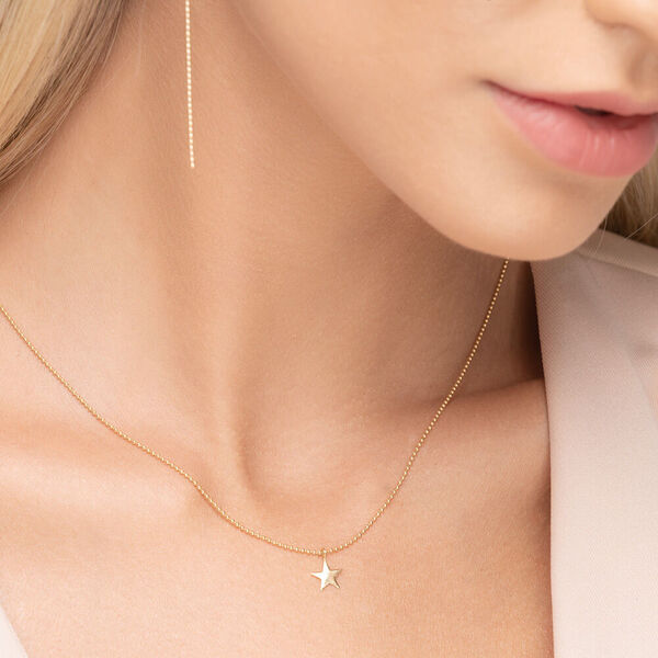 Halskette STAR, 14 Karat Gelbgold Bild 3