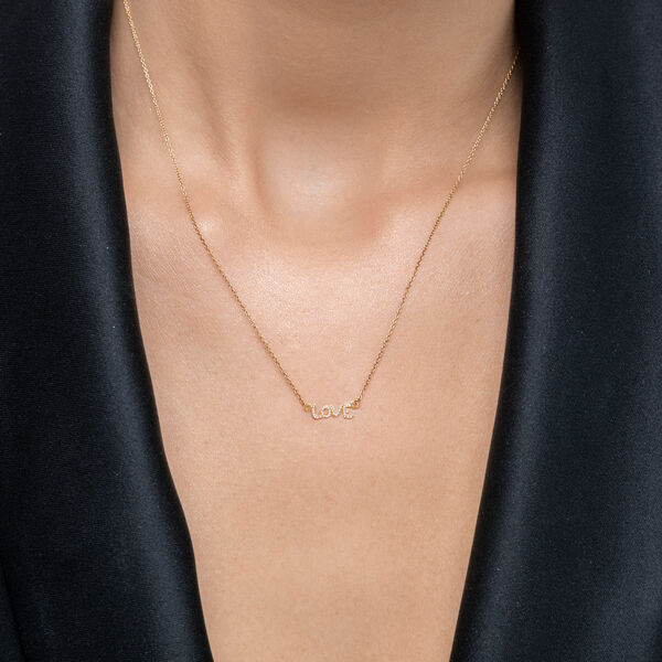 Halskette TINY LOVE mit Diamanten, 14 Karat Weigold Bild 4