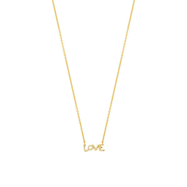 Halskette TINY LOVE mit Diamanten, 14 Karat Gelbgold Bild 3