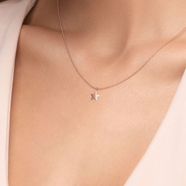 Halskette STAR, 14 Karat Rosegold Bild 2