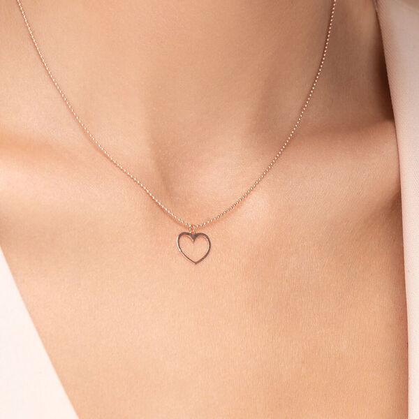 Halskette GENTLE HEART, 14 Karat Rosegold Bild 2