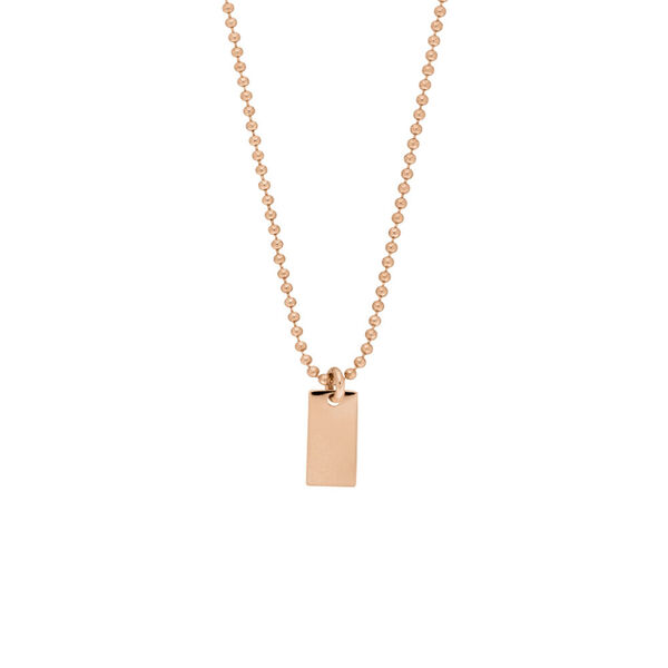 Halskette Tiny Dog Tag, 14 K Rosegold Bild 3