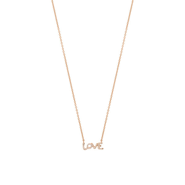 Halskette TINY LOVE mit Diamanten, 14 Karat Rosegold Bild 3