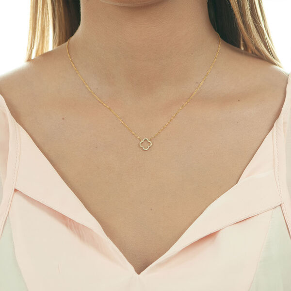 Halskette Clover mit Diamanten, 18 K Gelbgold Bild 2