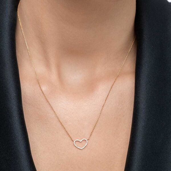 Halskette Heart mit Diamanten, 18 Karat Gelbgold Bild 2