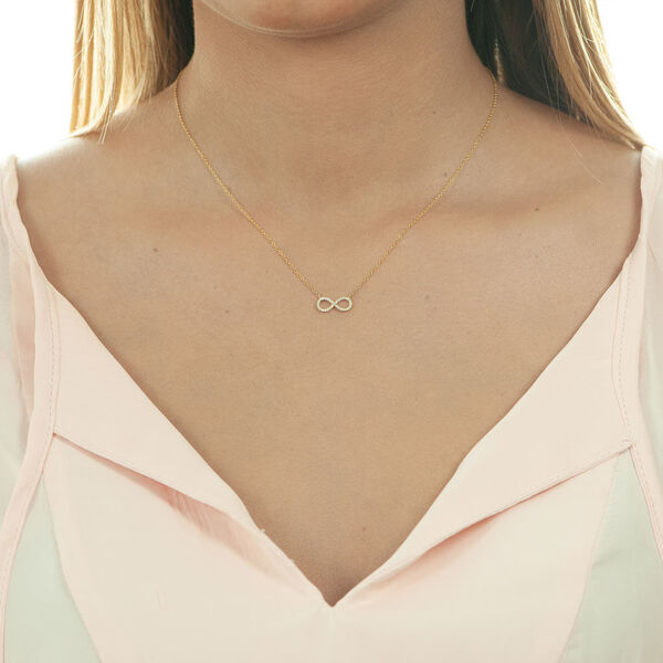 Halskette Infinity mit Diamanten, 18 Karat Gelbgold Bild 2