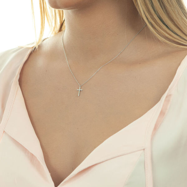 Halskette Kreuz mit Diamanten, 18 Karat Weigold Bild 3