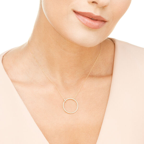 Halskette Circle Gro mit Diamanten, 18 Karat Gelbgold Bild 2