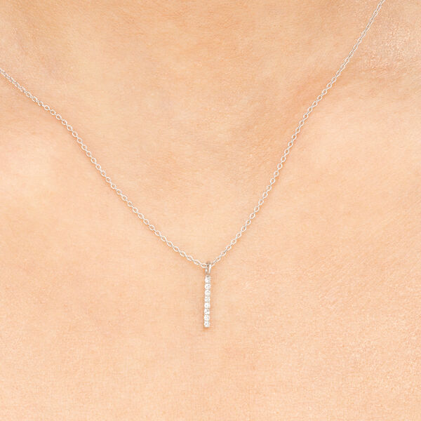 Halskette Small Bar, Diamant, 14 K Weißgold Bild 4