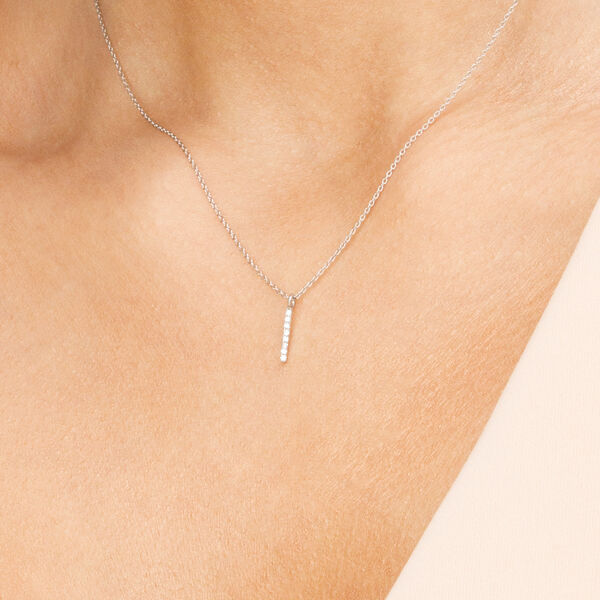 Halskette Small Bar, Diamant, 14 Karat Weigold Bild 5