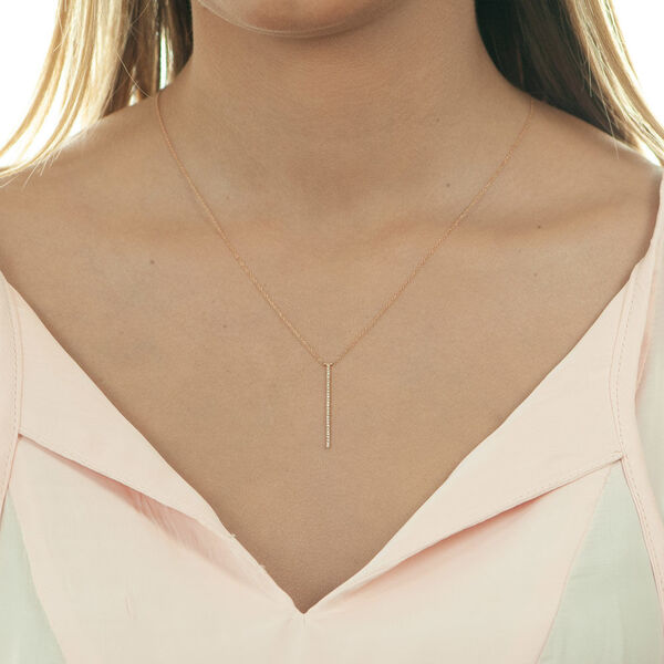 Halskette Bar Diamanten, 18 Karat Rosegold Bild 2
