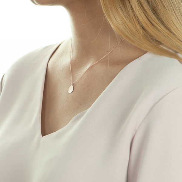 Halskette Plate, 14 Karat Rosegold 