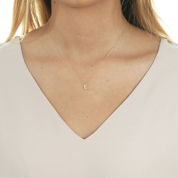 Halskette Halbmond, 18 Karat Gelbgold Bild 2
