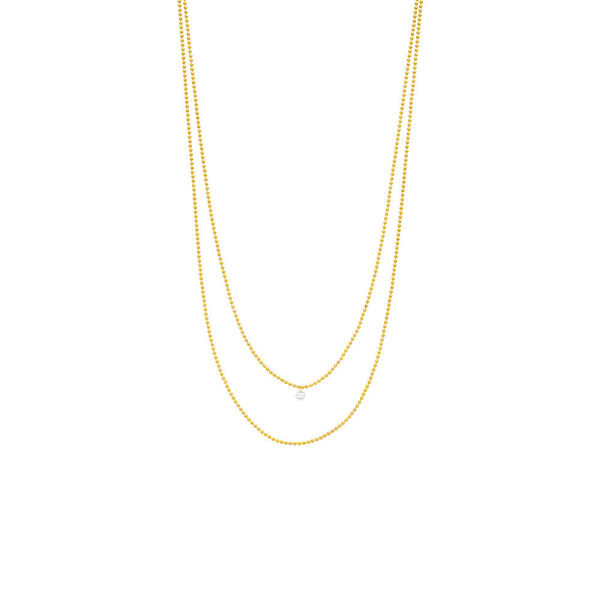 Halskette Pure Double, Diamant, 14 K Gelbgold Bild 4