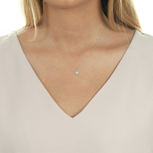 Halskette Stern mit Diamanten, 18 Karat Weigold Bild 2