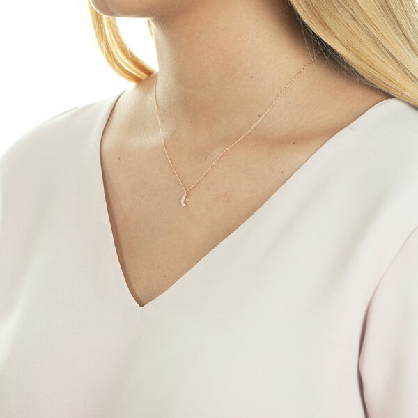 Halskette Halbmond, 18 Karat Rosegold Bild 3