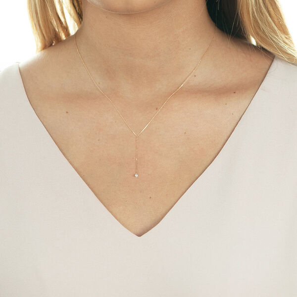 Halskette Y-PURE Diamant, 18 Karat Rosegold Bild 2