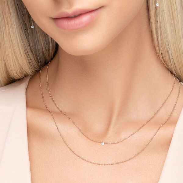 Halskette PURE Double, Diamant, 14 Karat Rosegold Bild 2