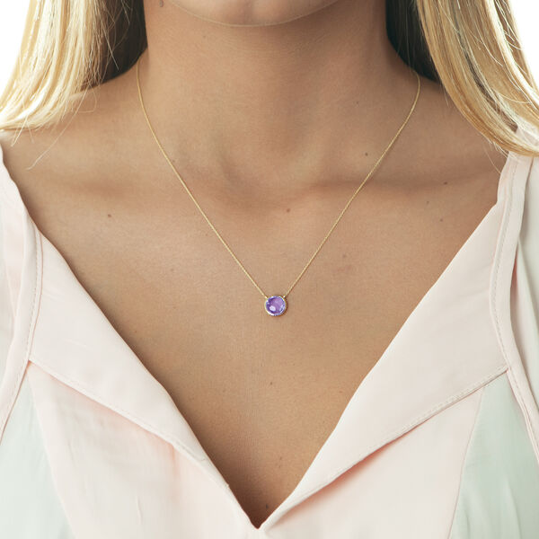 Halskette Amethyst, 14 Karat Gelbgold 
