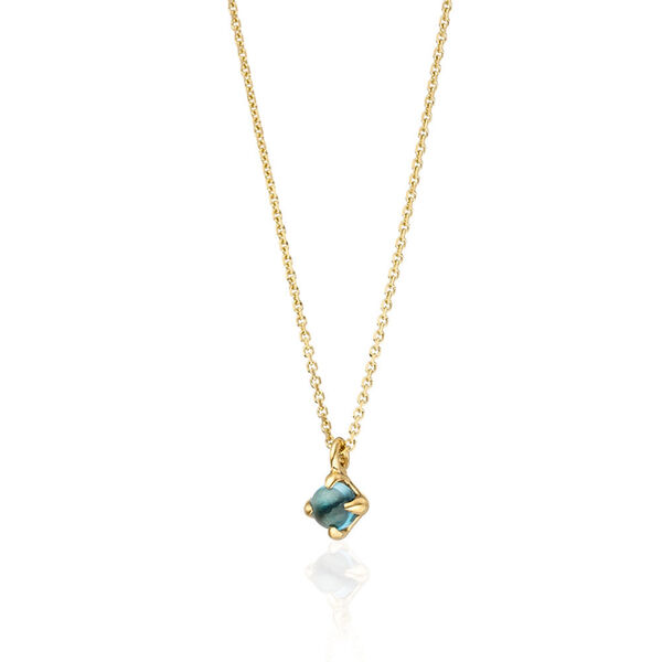 Halskette Cabochon, Blauer Topas, 14 K Gelbgold Bild 2