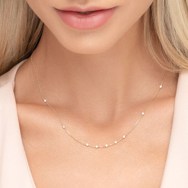 Halskette White Pearls, 14 Karat Gelbgold Bild 2