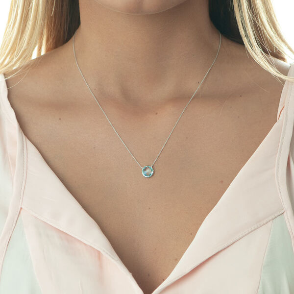 Halskette Blauer Topas, 14 Karat Weigold Bild 3