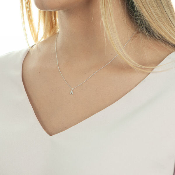Buchstabenketten, 14 Karat Weigold mit Diamanten Bild 3